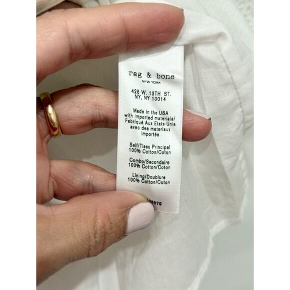 Rag and Bone Eyelet Off Shoulder Long Sleeve Blouse Top White Women's Size XS - Picture 5 of 5